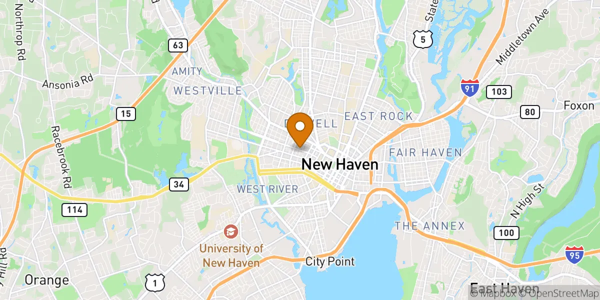 Dwight neighborhood map in New Haven, CT
